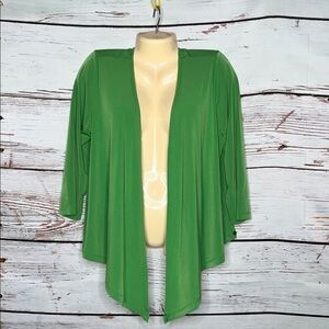 Susan Graver Everyday NWT Size L Green Liquid Knit Multi-Wear Shrug Cardigan